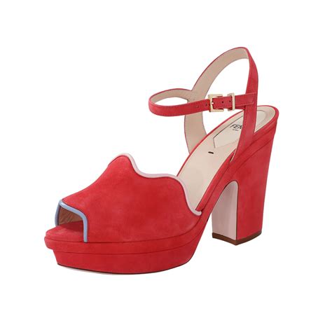 fendi red suede heels|fendi sandals for women.